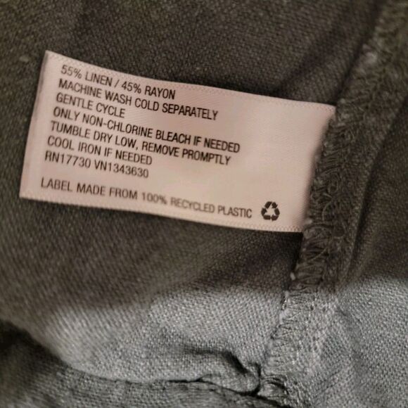 Universal Thread Womens Top Size Medium‎ M Green Linen Fairy Boho - Picture 3 of 6